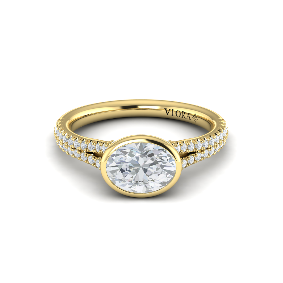Horizon Oval Bezel Engagement Ring