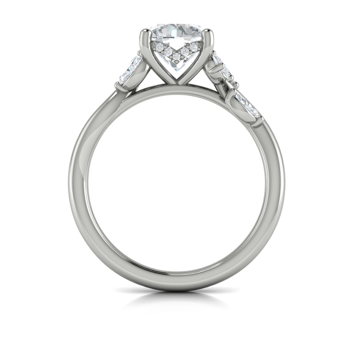 Flora Hidden Halo Engagement Ring