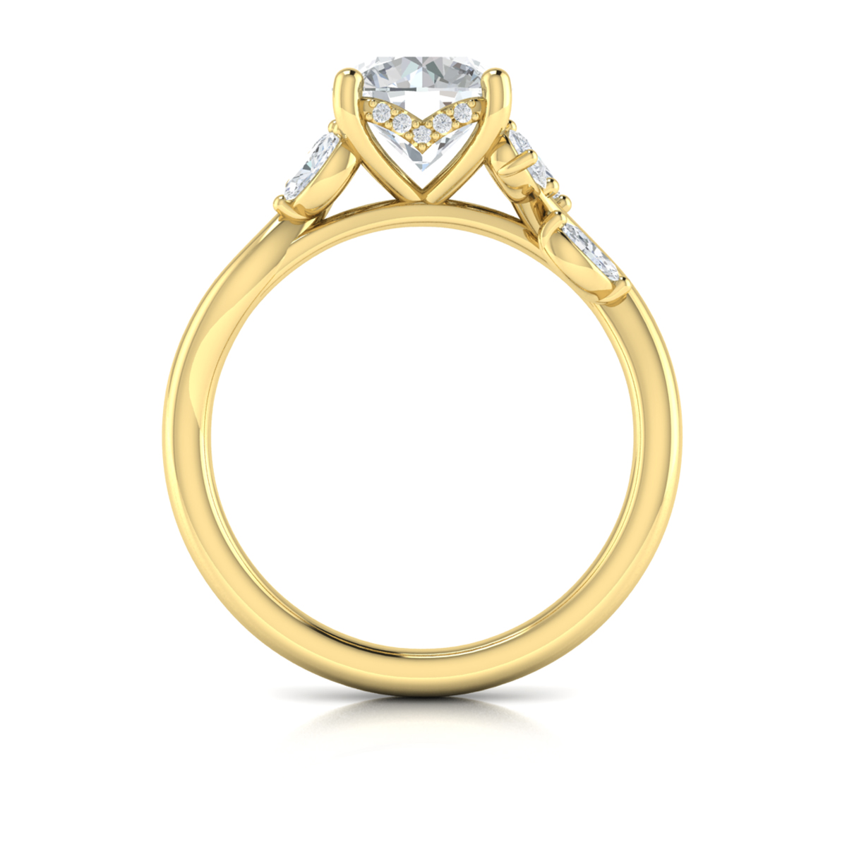 Flora Hidden Halo Engagement Ring