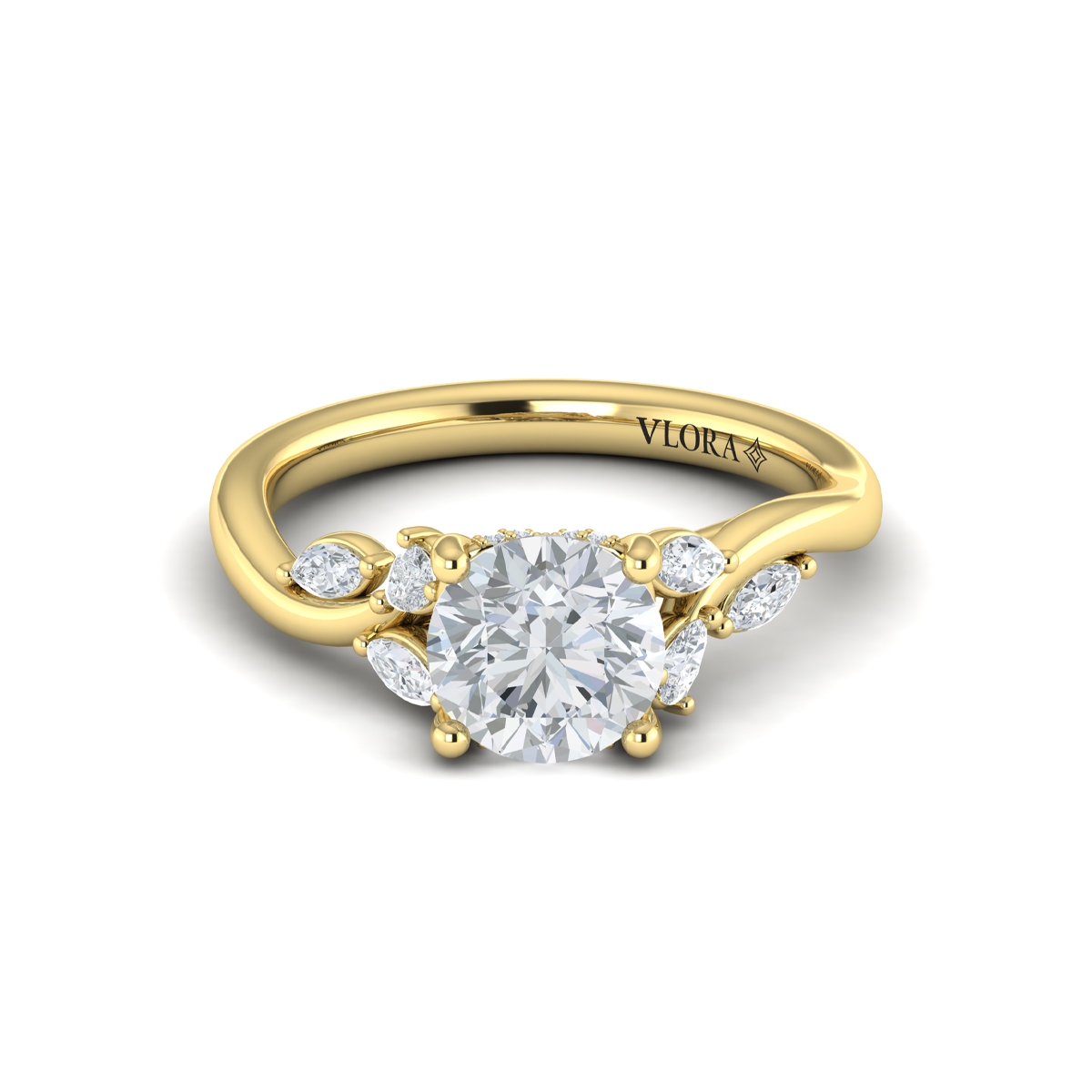 Flora Hidden Halo Engagement Ring