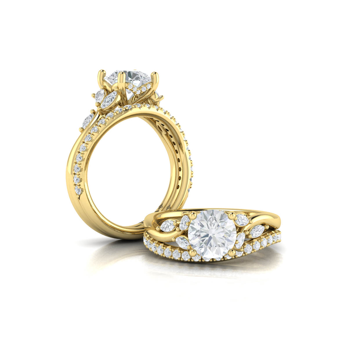 Flora Hidden Halo Engagement Ring
