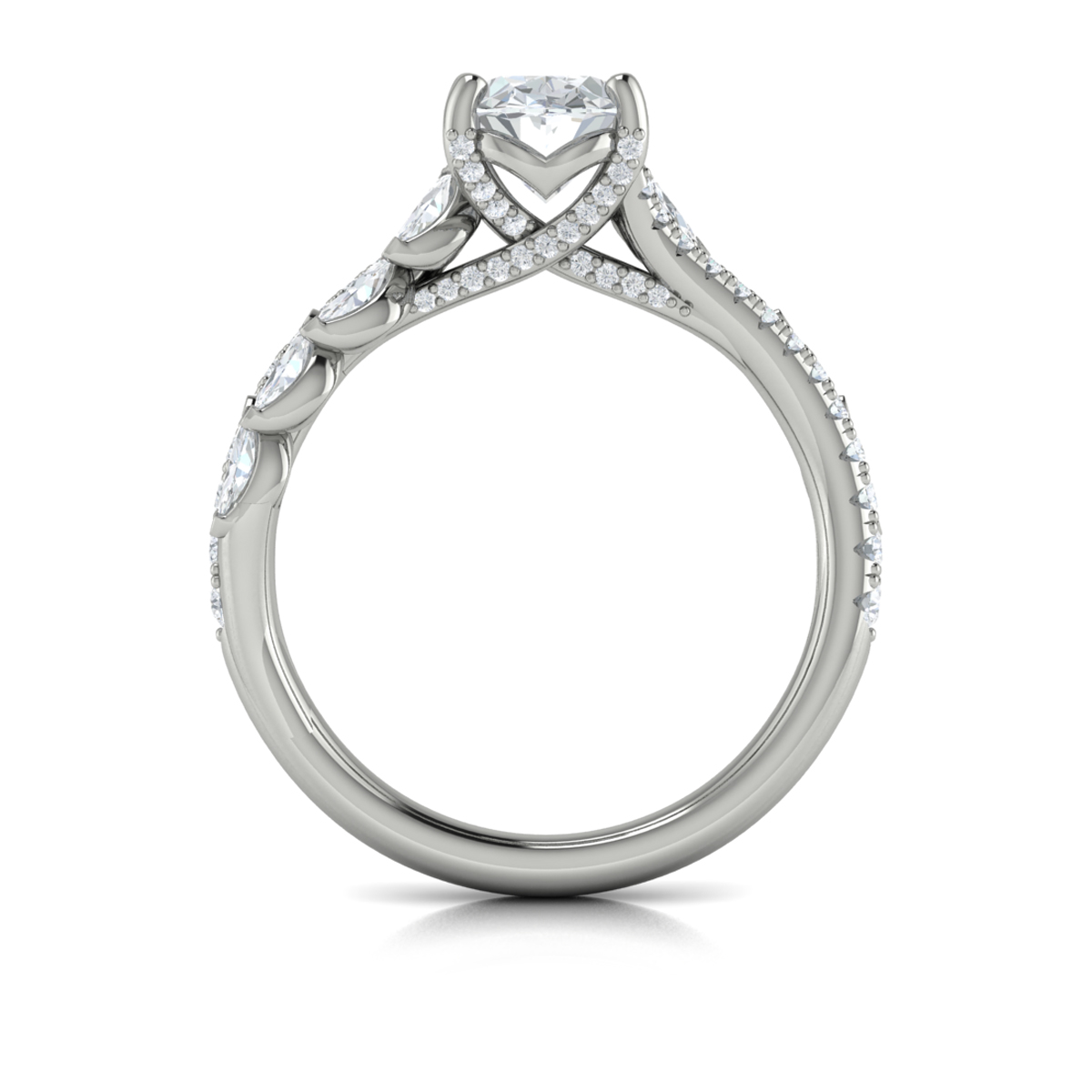 Bypass Oval Engagement Ring