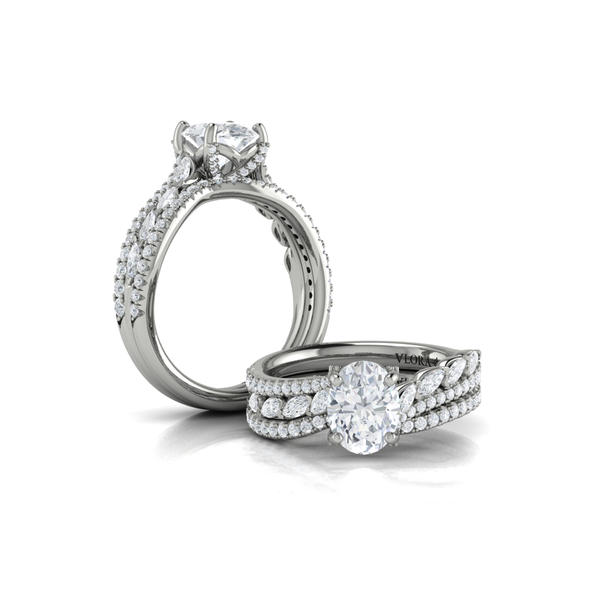 Bypass Oval Engagement Ring