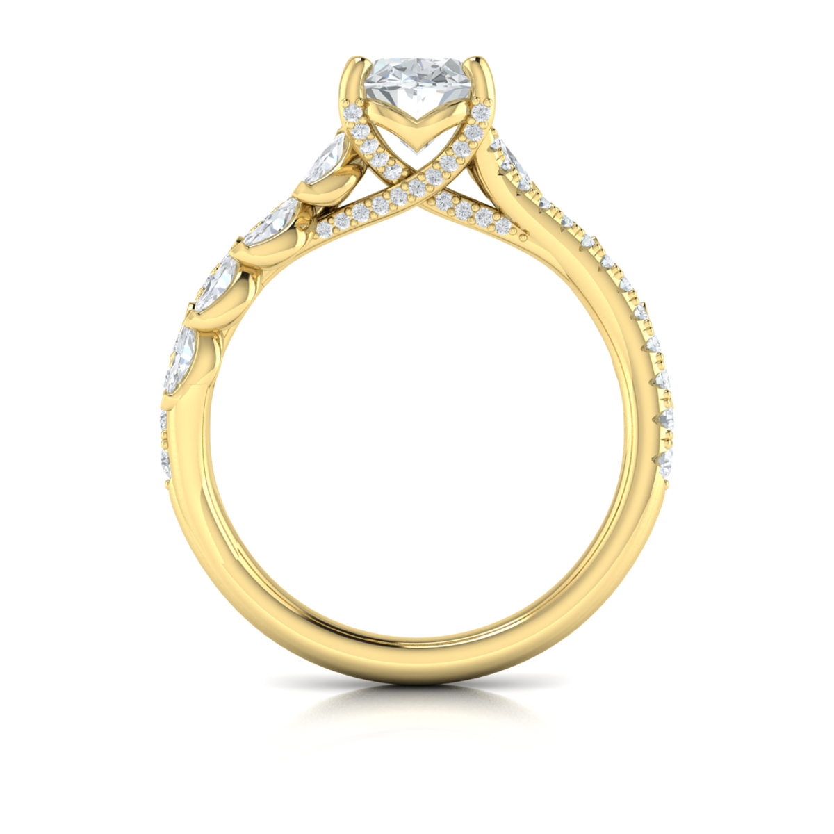 Bypass Oval Engagement Ring