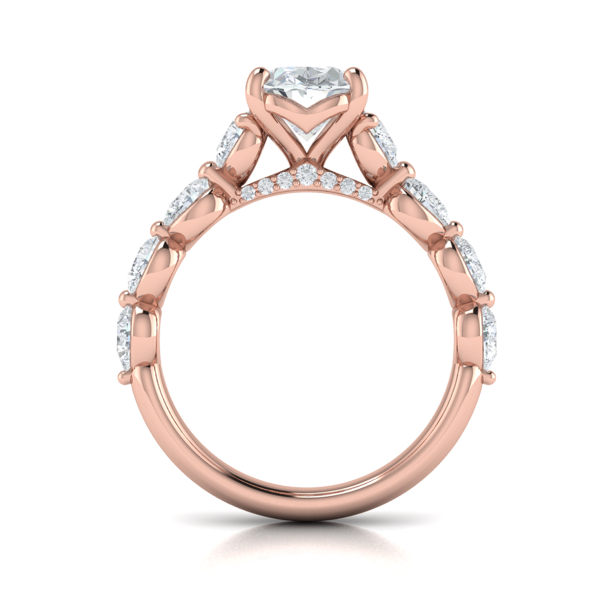 Cascade Oval Engagement Ring