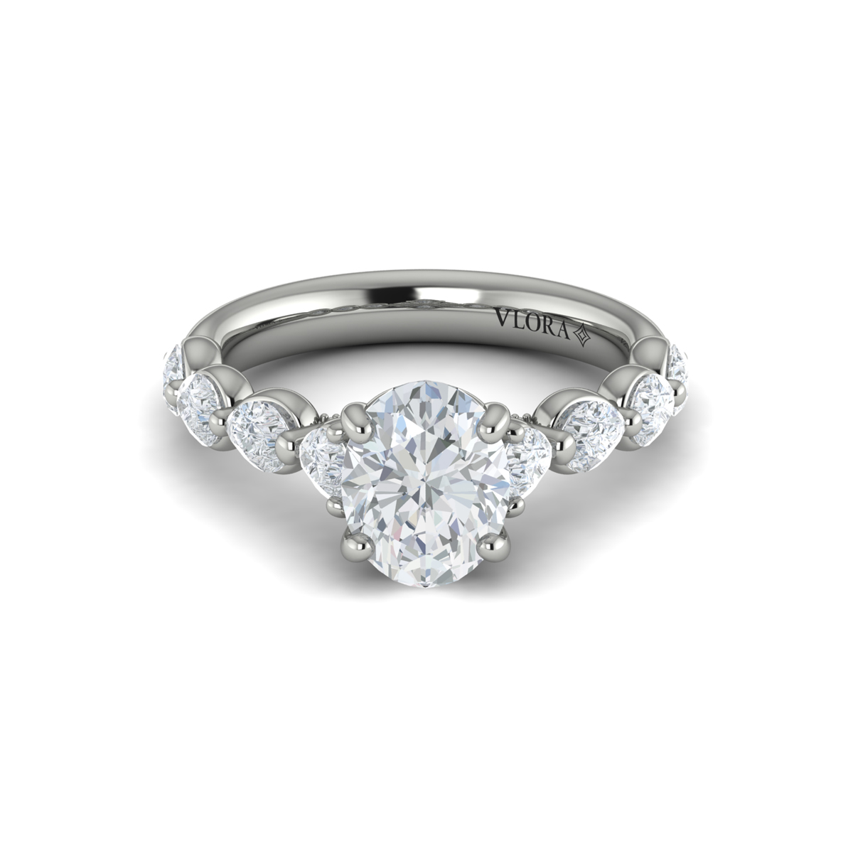Cascade Oval Engagement Ring