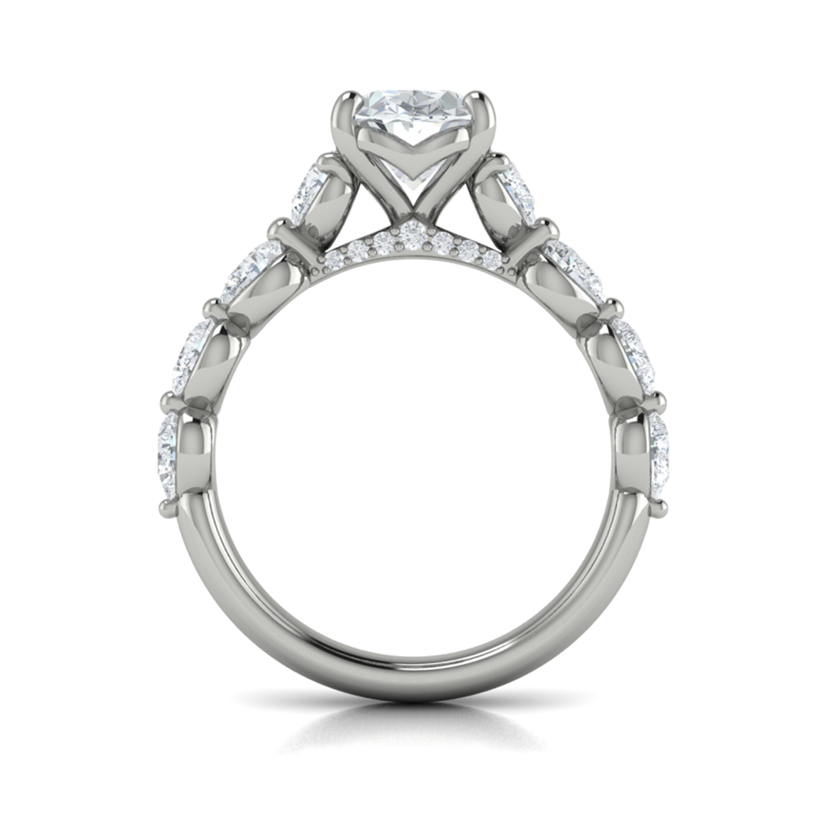 Cascade Oval Engagement Ring