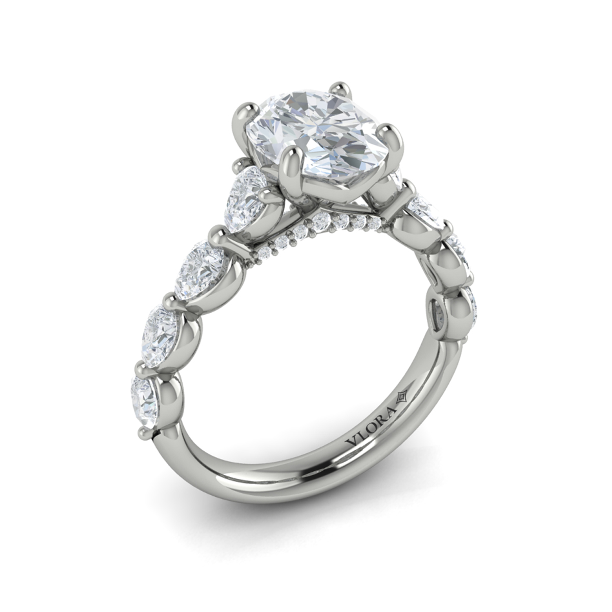 Cascade Oval Engagement Ring