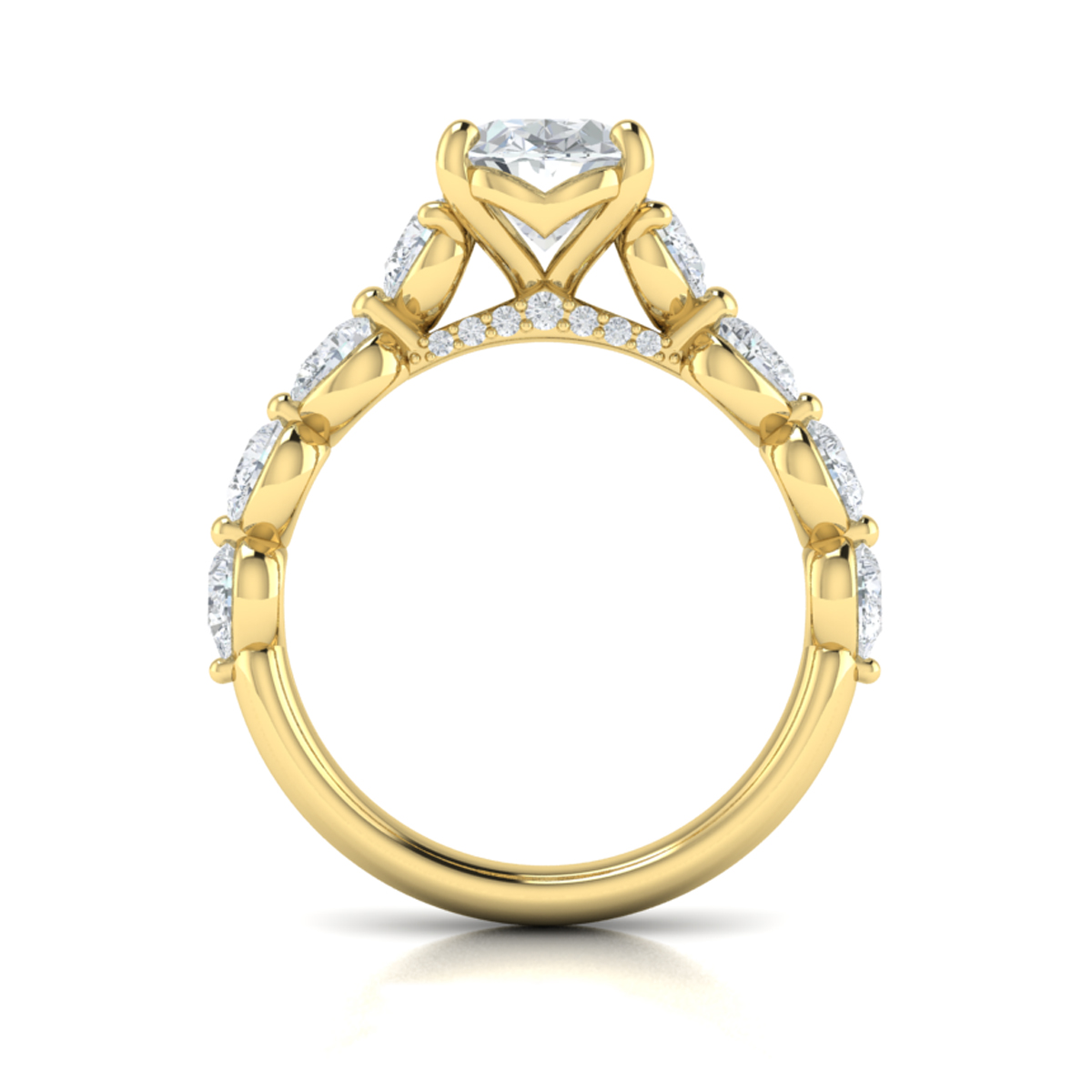 Cascade Oval Engagement Ring