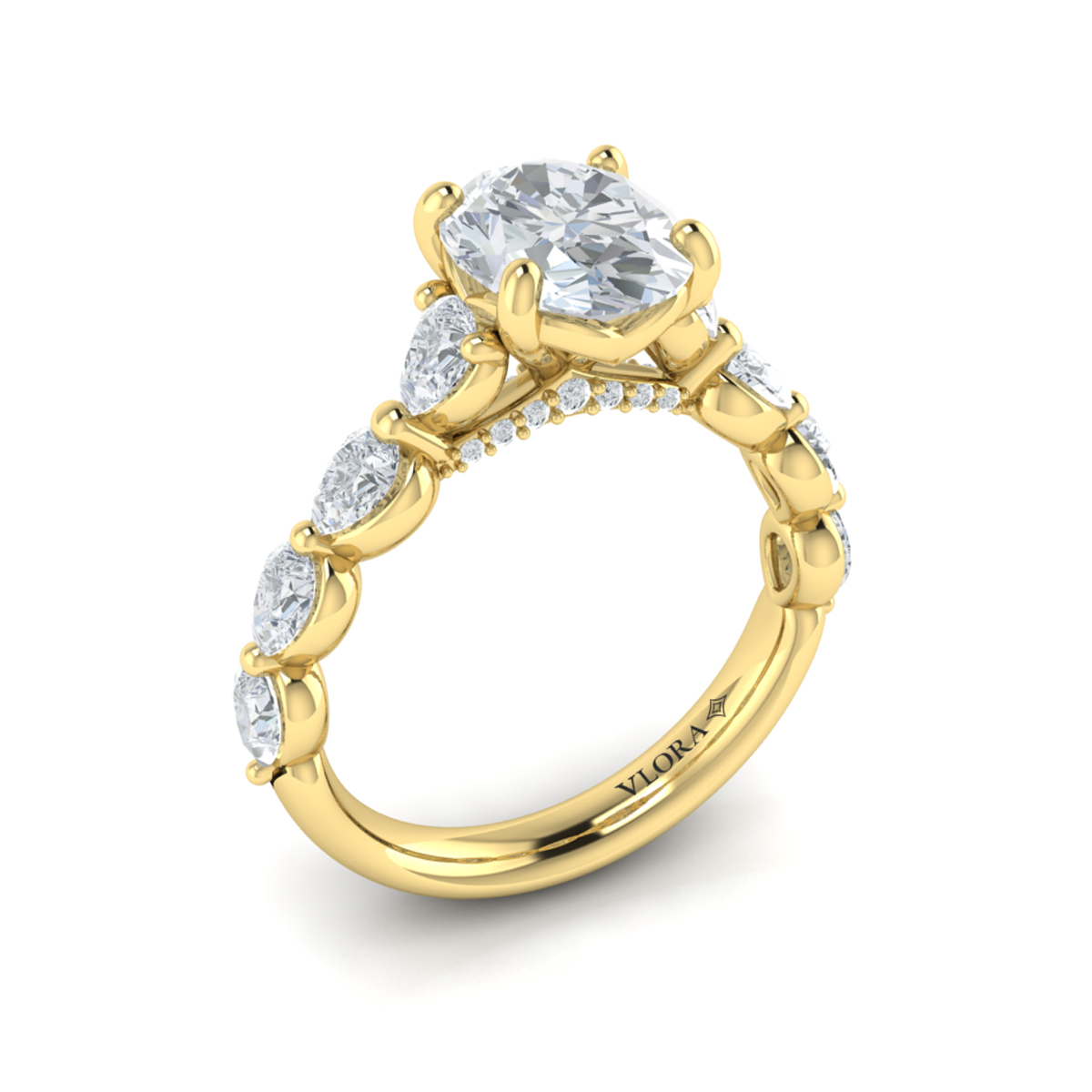 Cascade Oval Engagement Ring