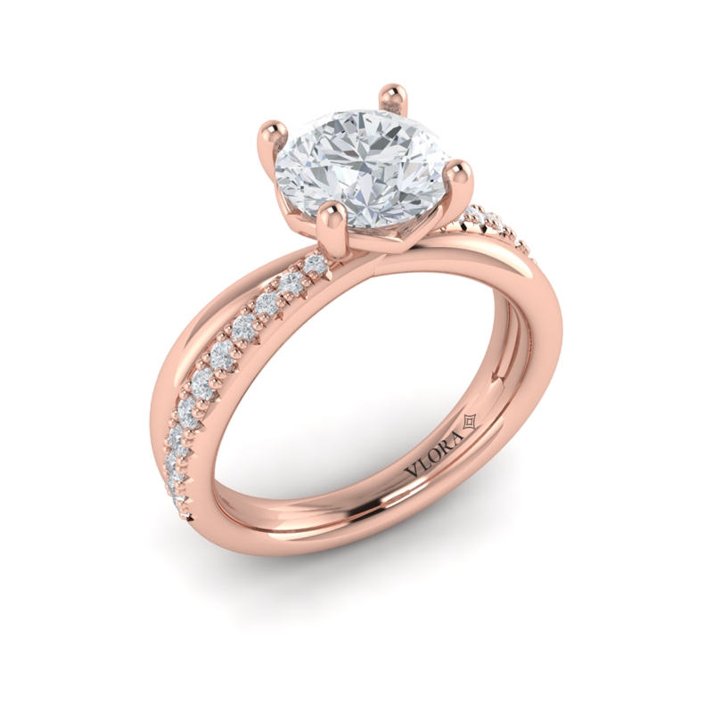 Twisted Pave Classic Engagement Ring