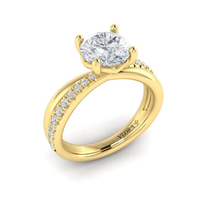 Twisted Pave Classic Engagement Ring