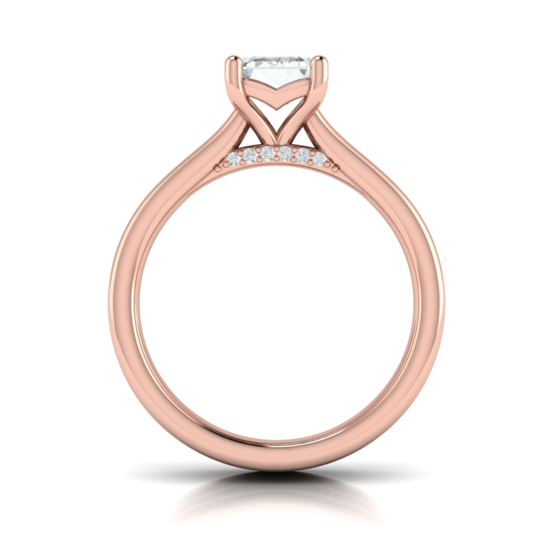 Fluted Emerald Cut Engagement Ring