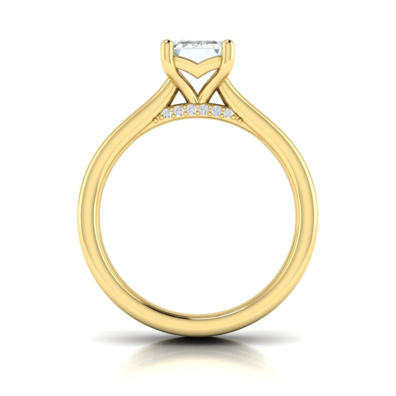 Fluted Emerald Cut Engagement Ring