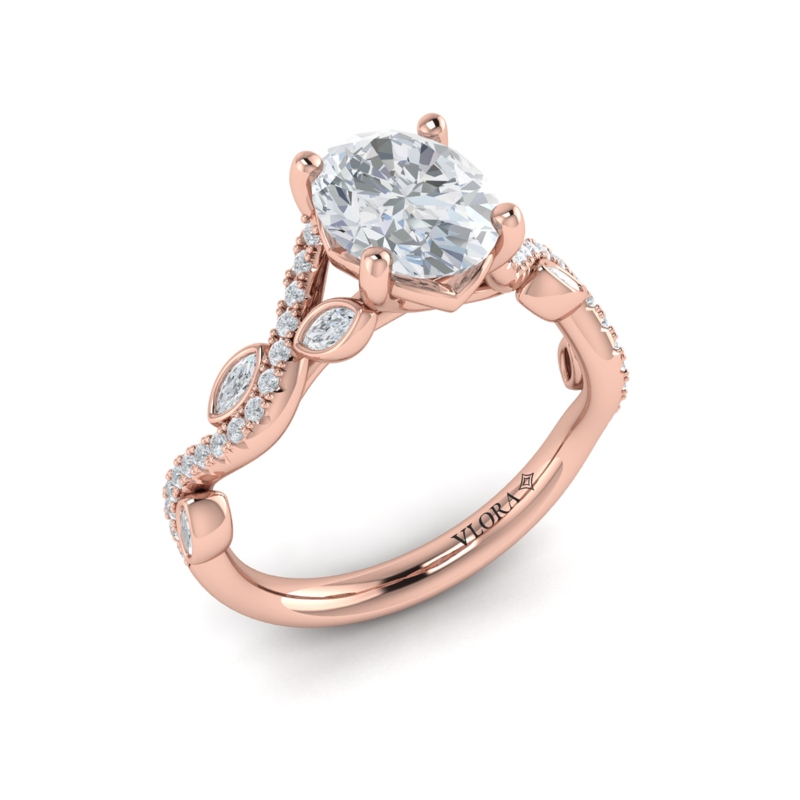 Botanical Oval Engagement Ring