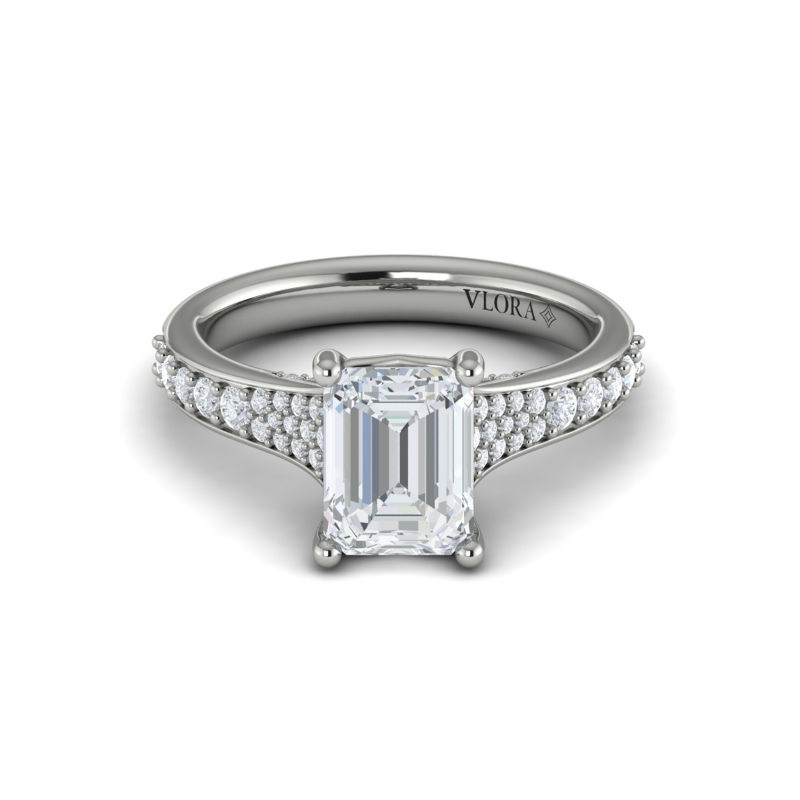 Emerald Cut Cathedral Engagement Ring