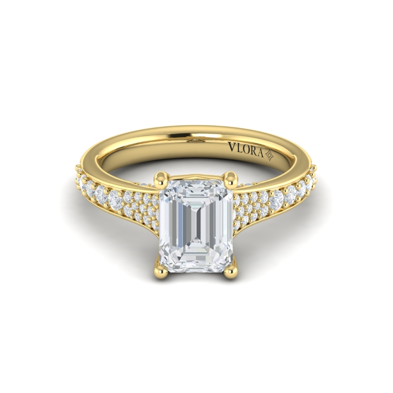 Emerald Cut Cathedral Engagement Ring