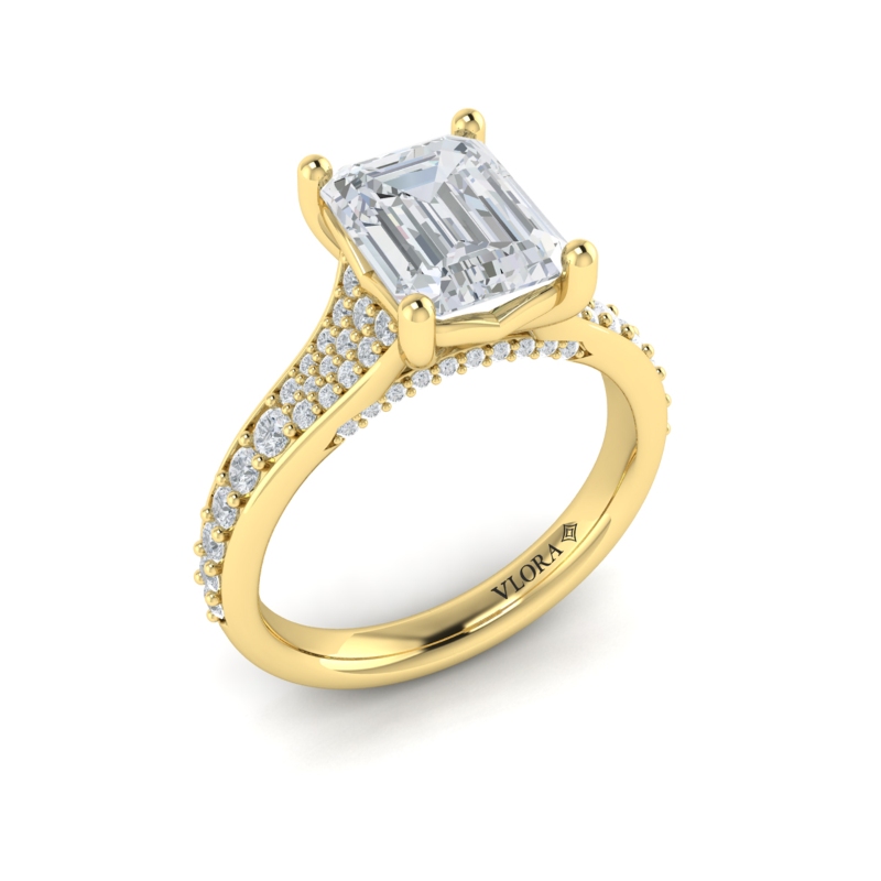 Emerald Cut Cathedral Engagement Ring