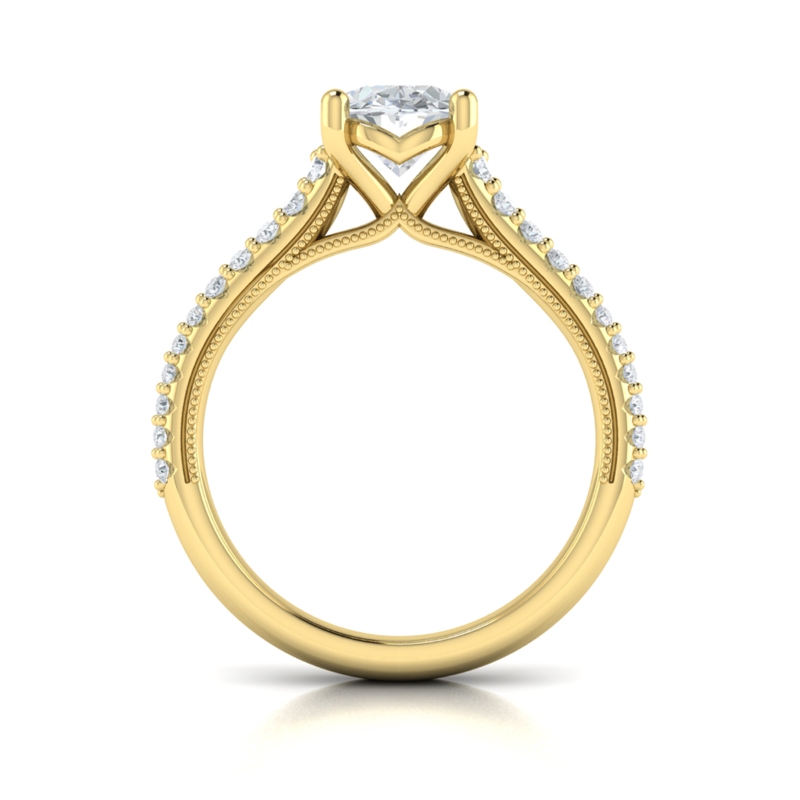 Oval Pave Cathedral Engagement Ring