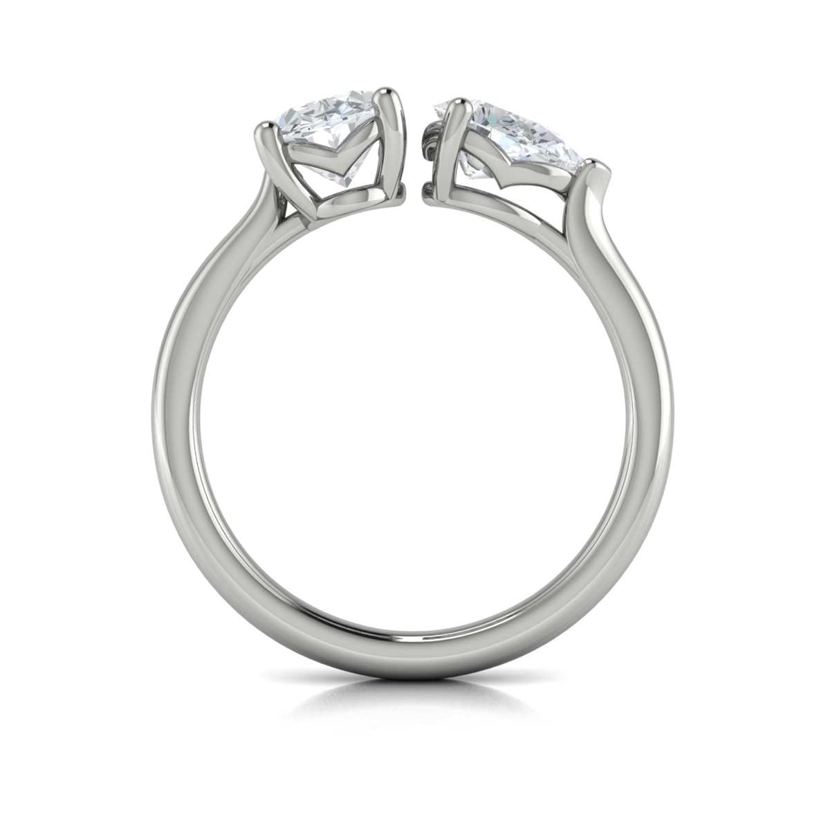 Duet Oval and Pear Two Stone Engagement Ring