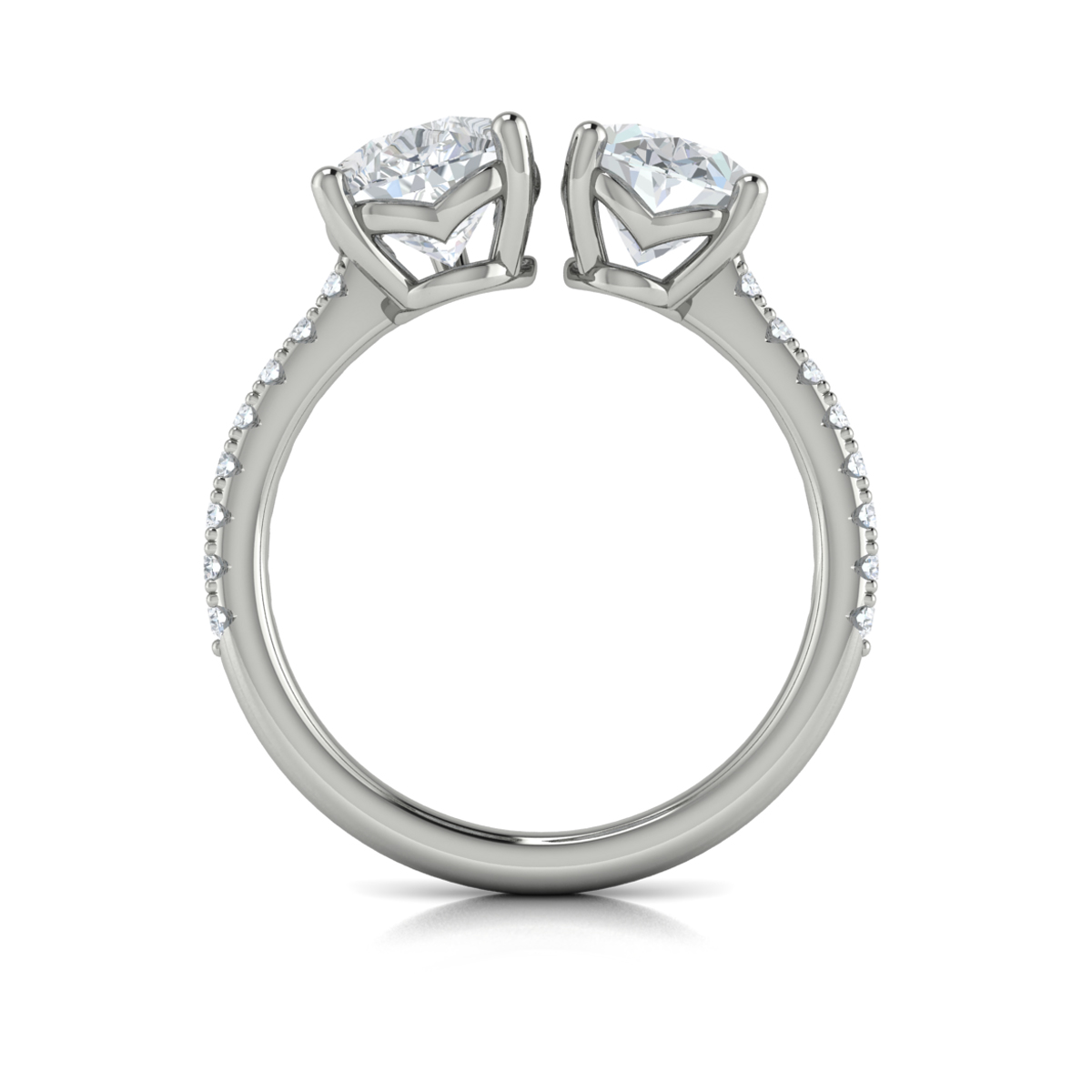 Duet Oval and Pear Two Stone Engagement Ring