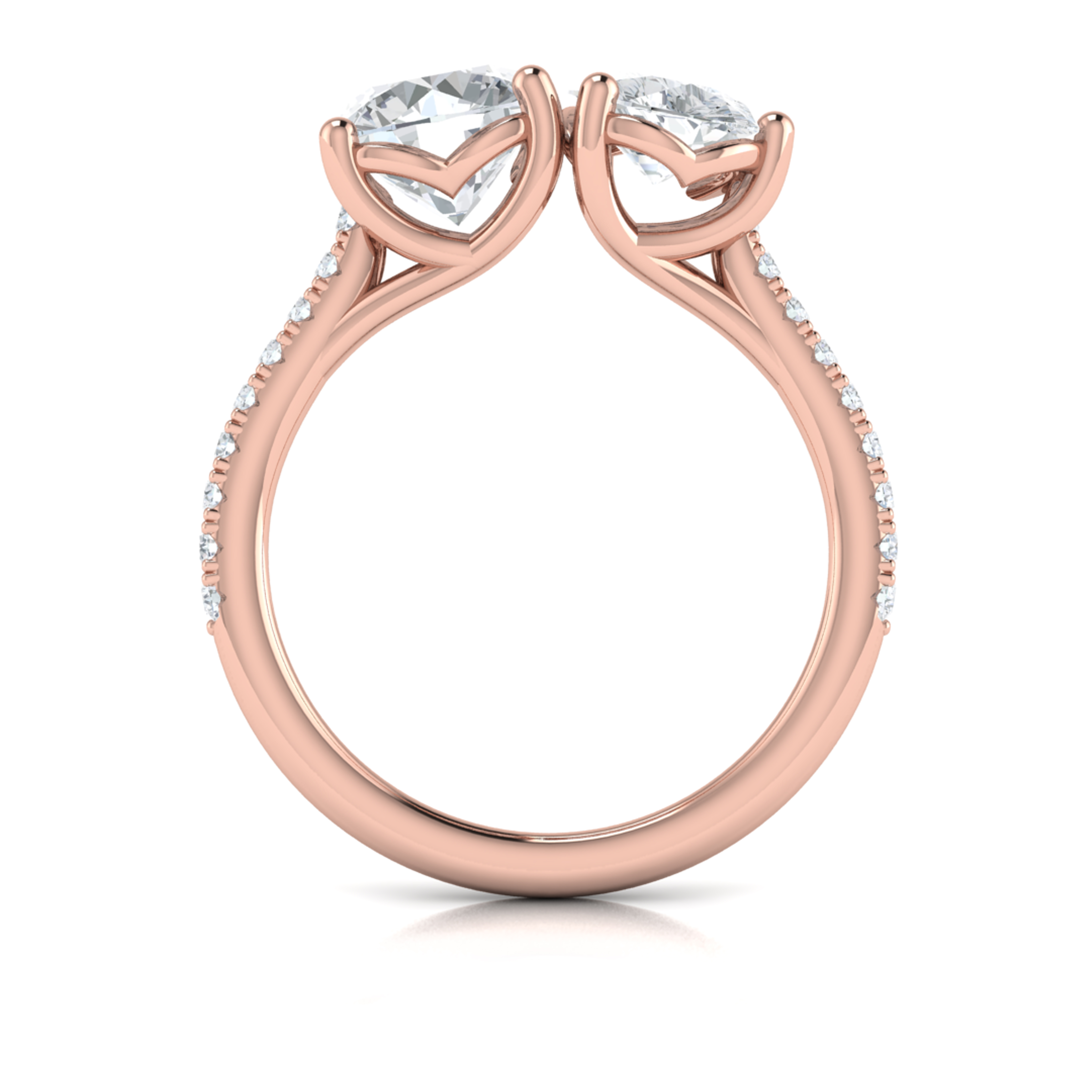 Duet Pear and Round Toi et Moi Engagement Ring