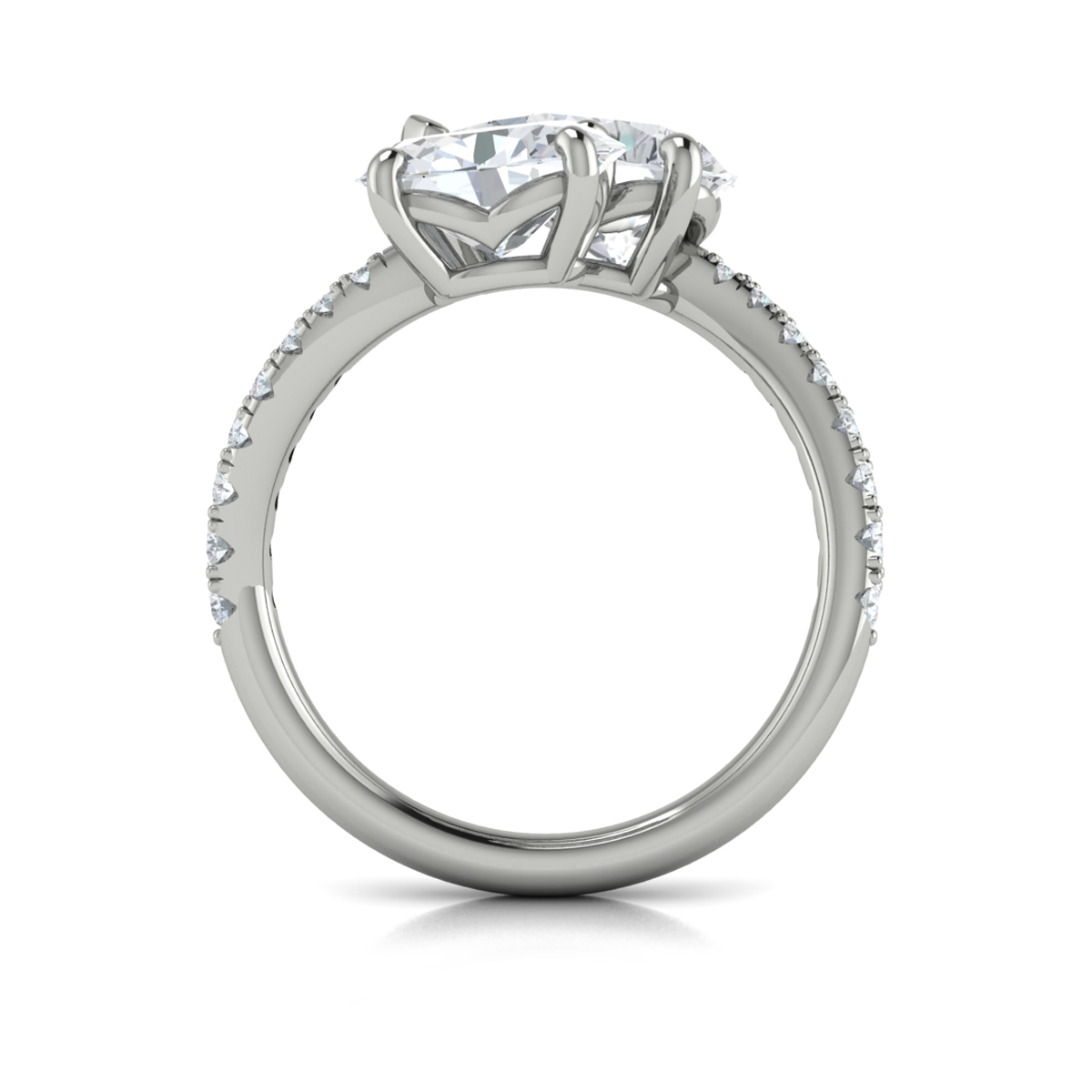 Kissing Oval and Pear Two Stone Engagement Ring