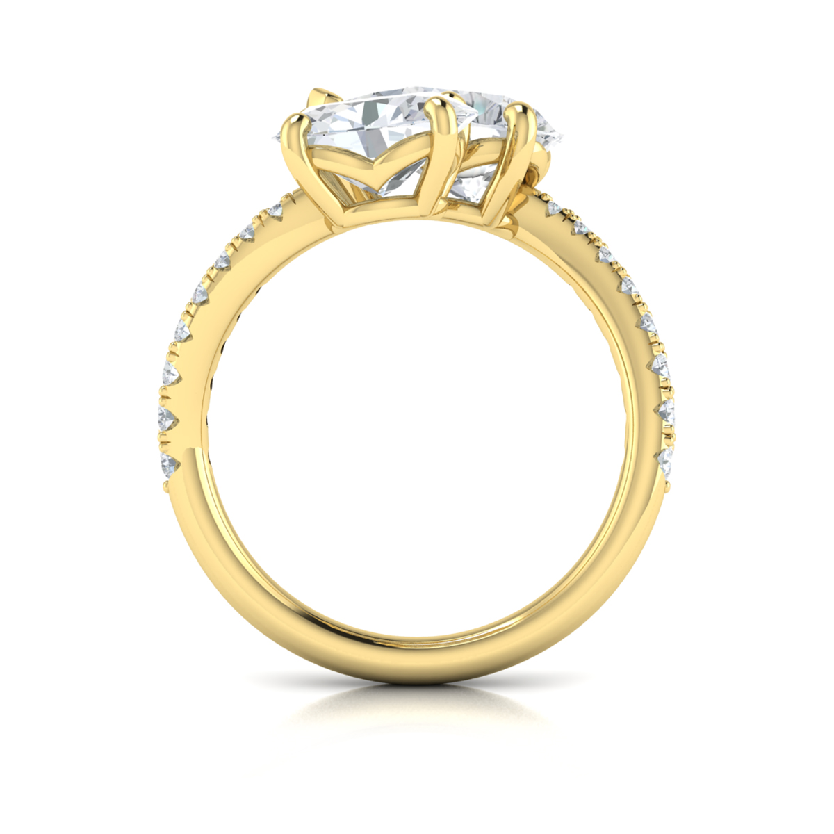 Kissing Oval and Pear Two Stone Engagement Ring