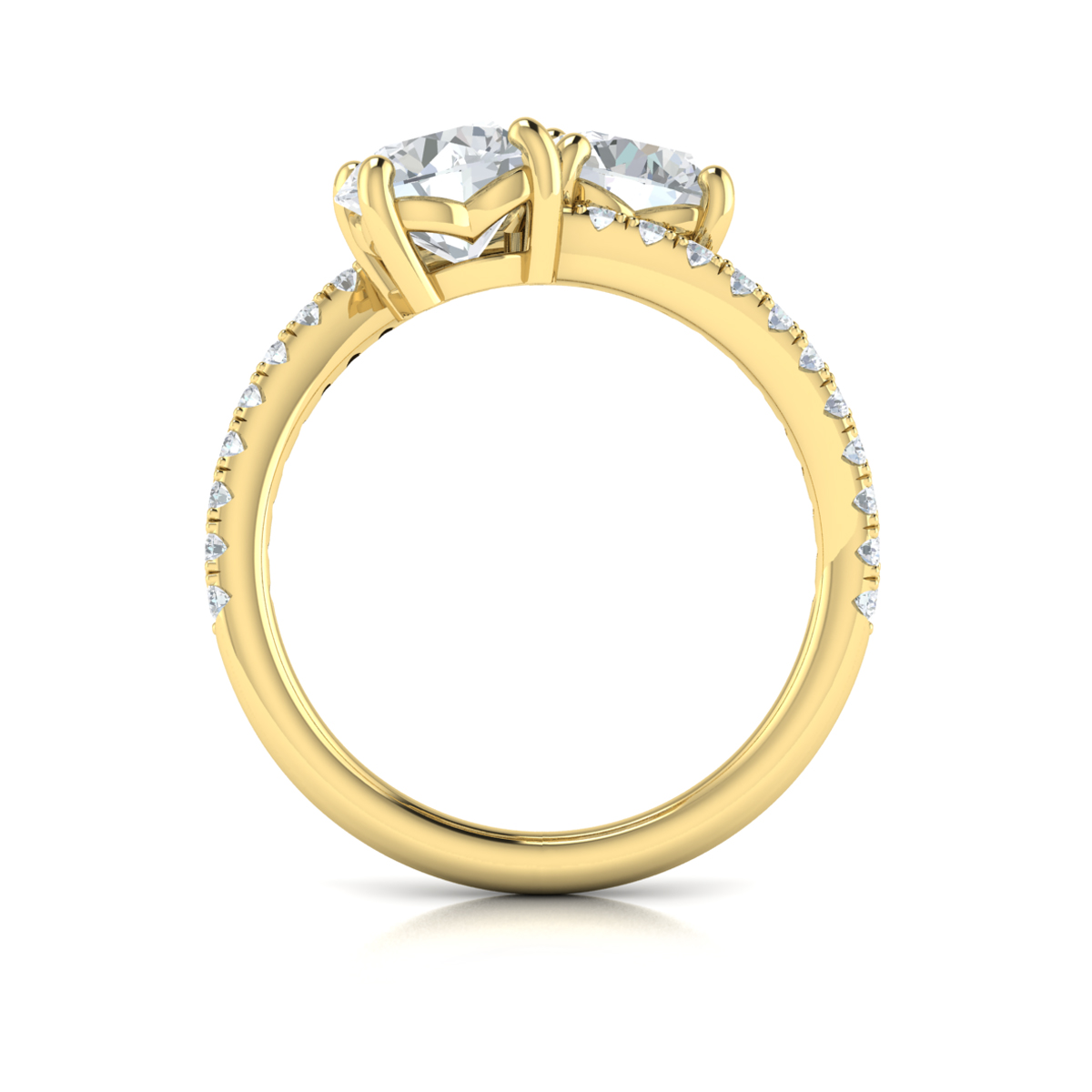 Kissing Round Diamonds Two Stone Engagement Ring