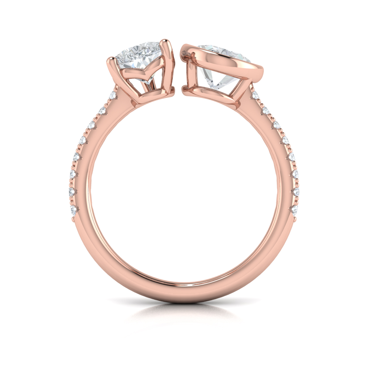 Duet Pear and Oval Two Stone Engagement Ring
