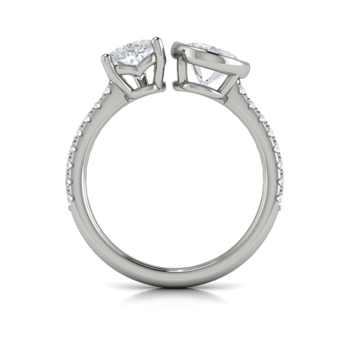 Duet Pear and Oval Two Stone Engagement Ring