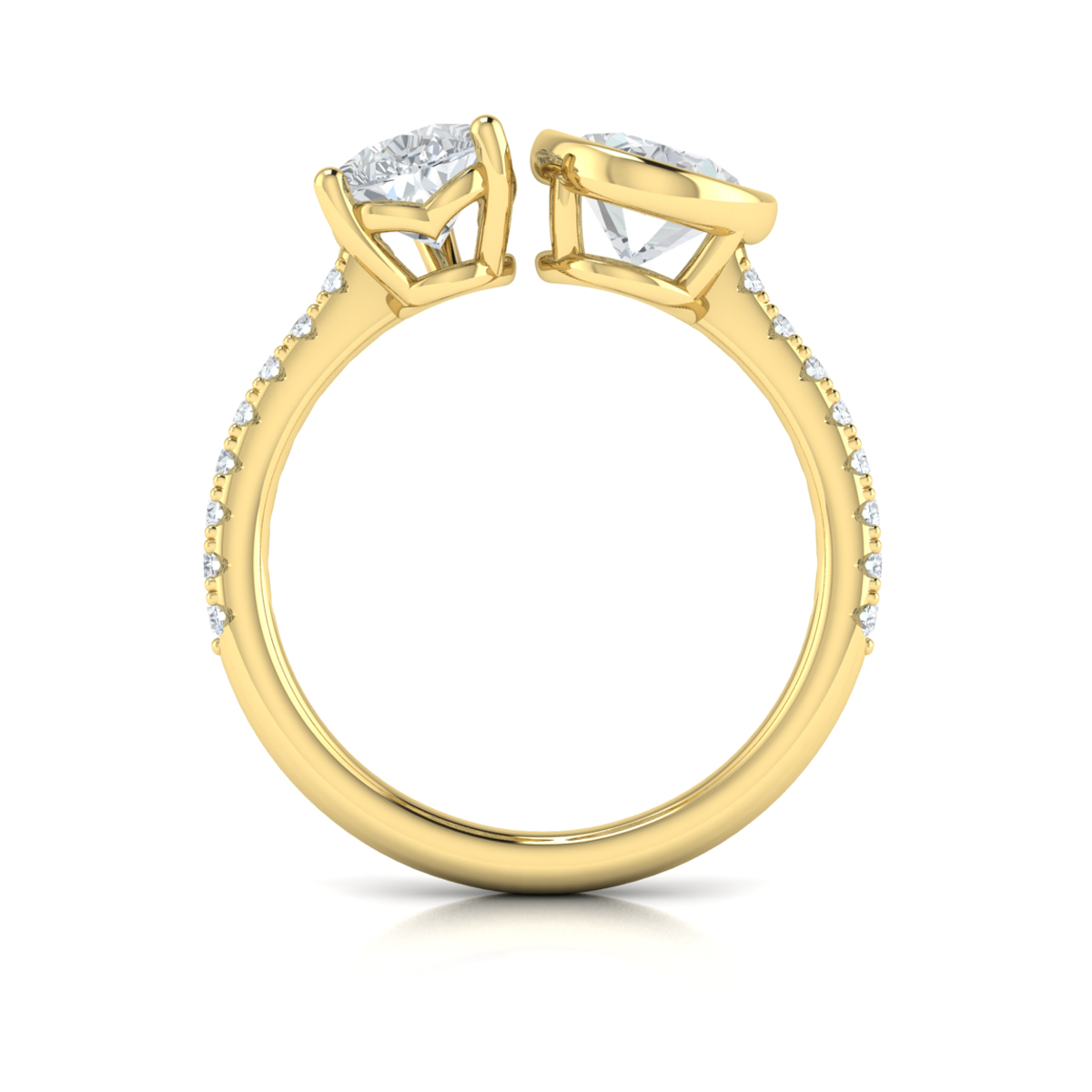 Duet Pear and Oval Two Stone Engagement Ring