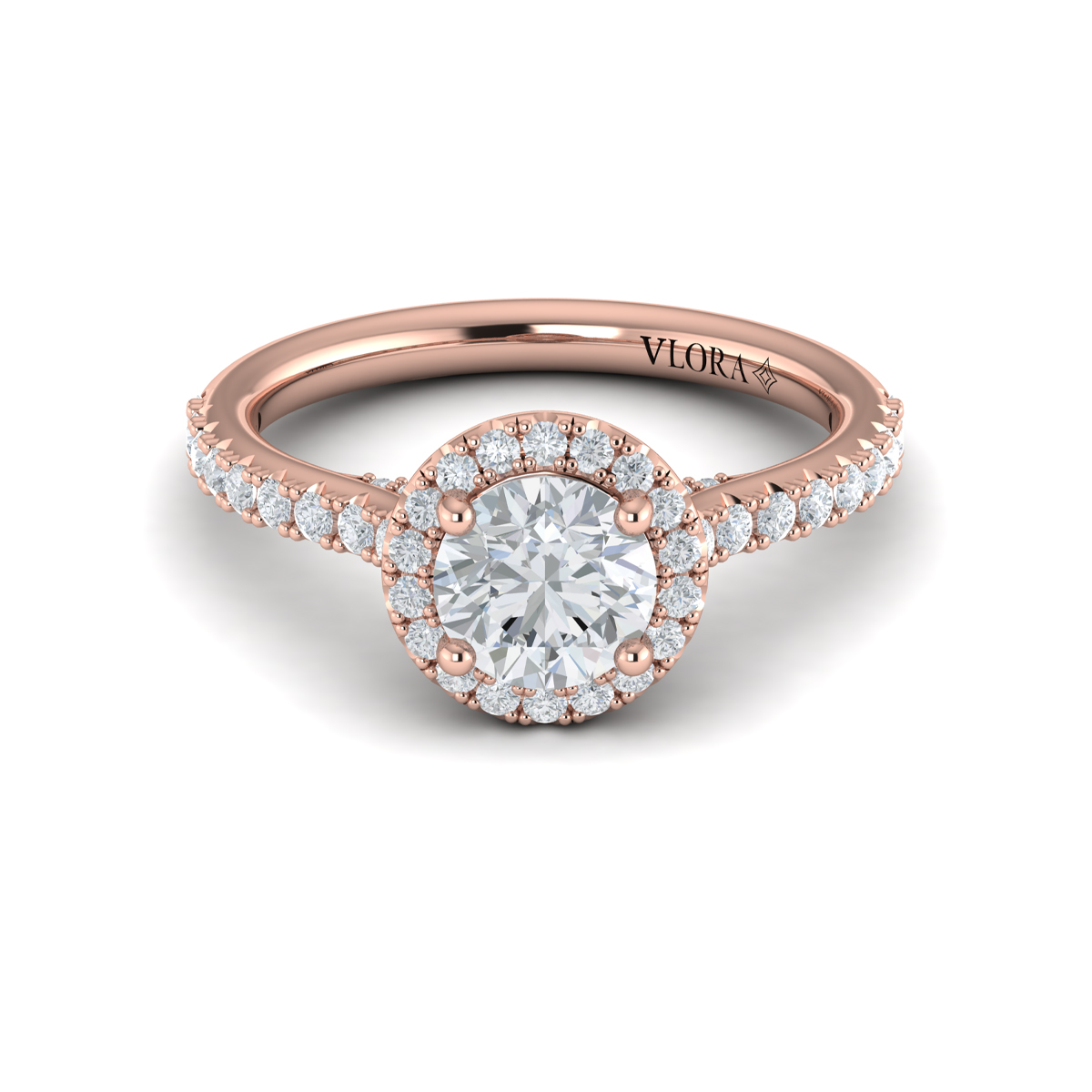 Classic Round Halo Engagement Ring
