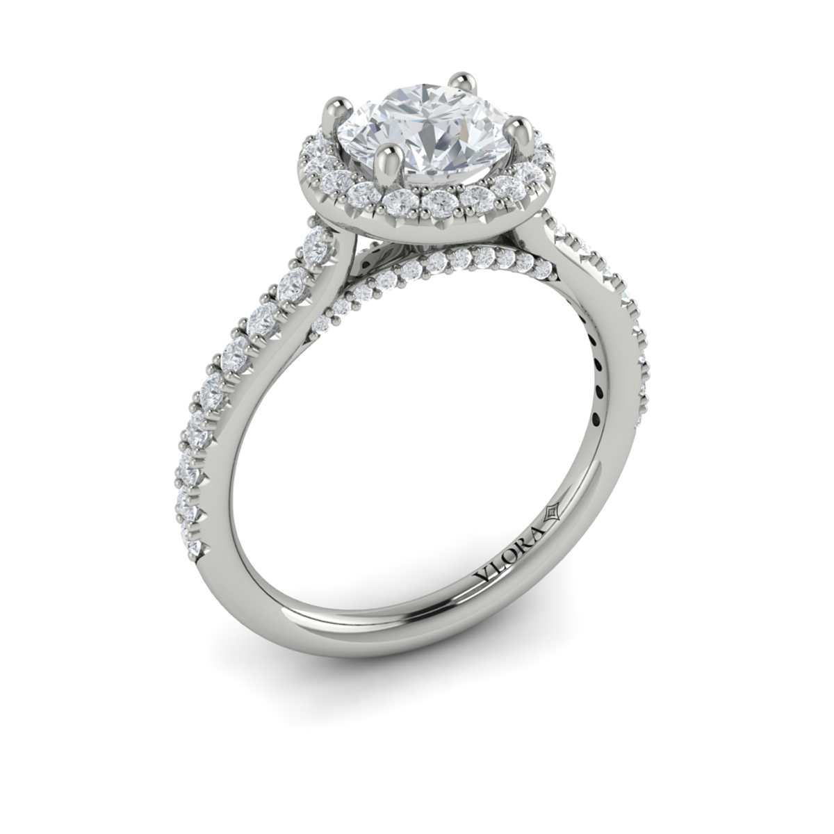 Classic Round Halo Engagement Ring