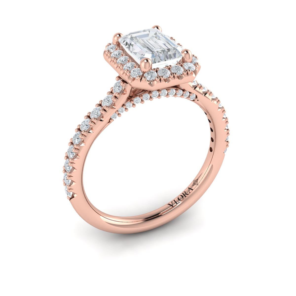 Timeless Halo Emerald Cut Engagement Ring