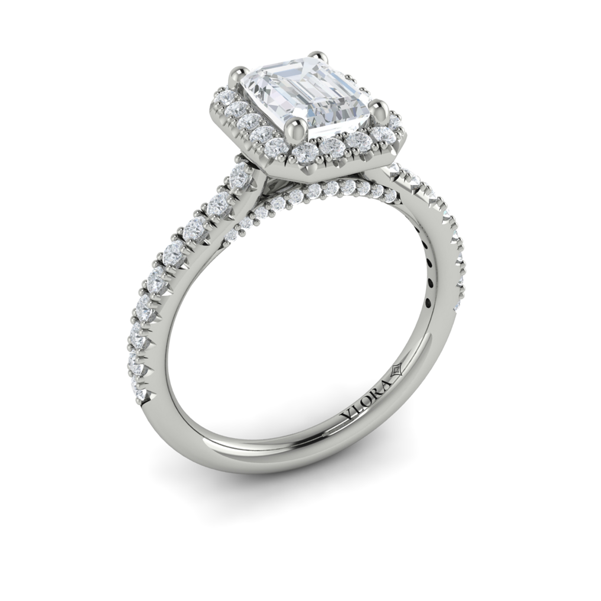 Timeless Halo Emerald Cut Engagement Ring