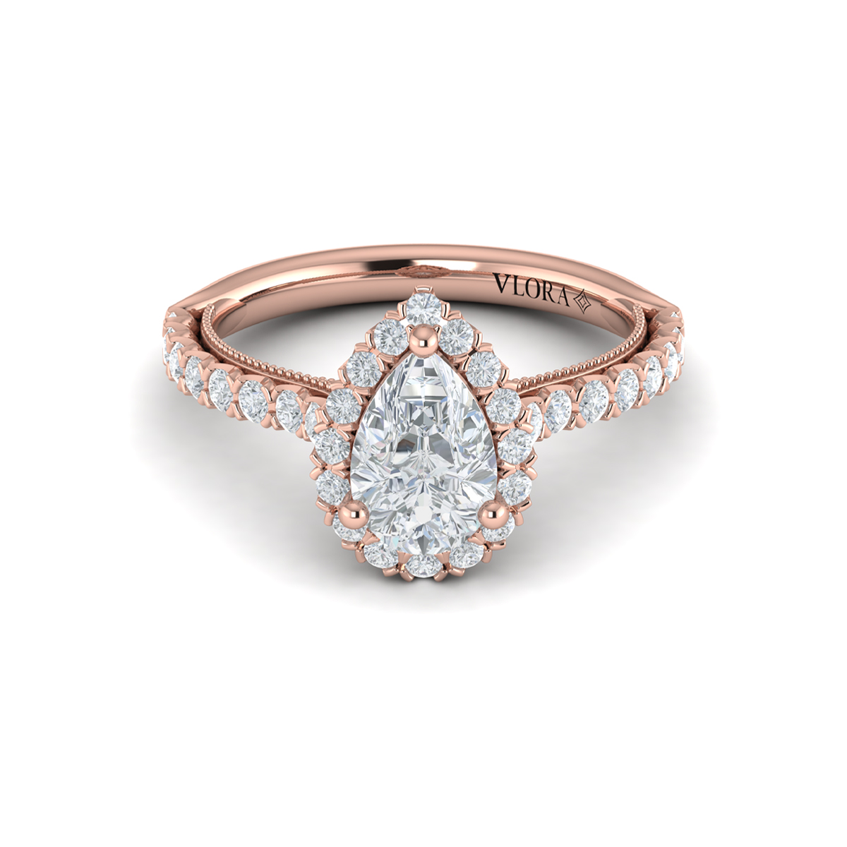 Timeless Pear Halo Engagement Ring