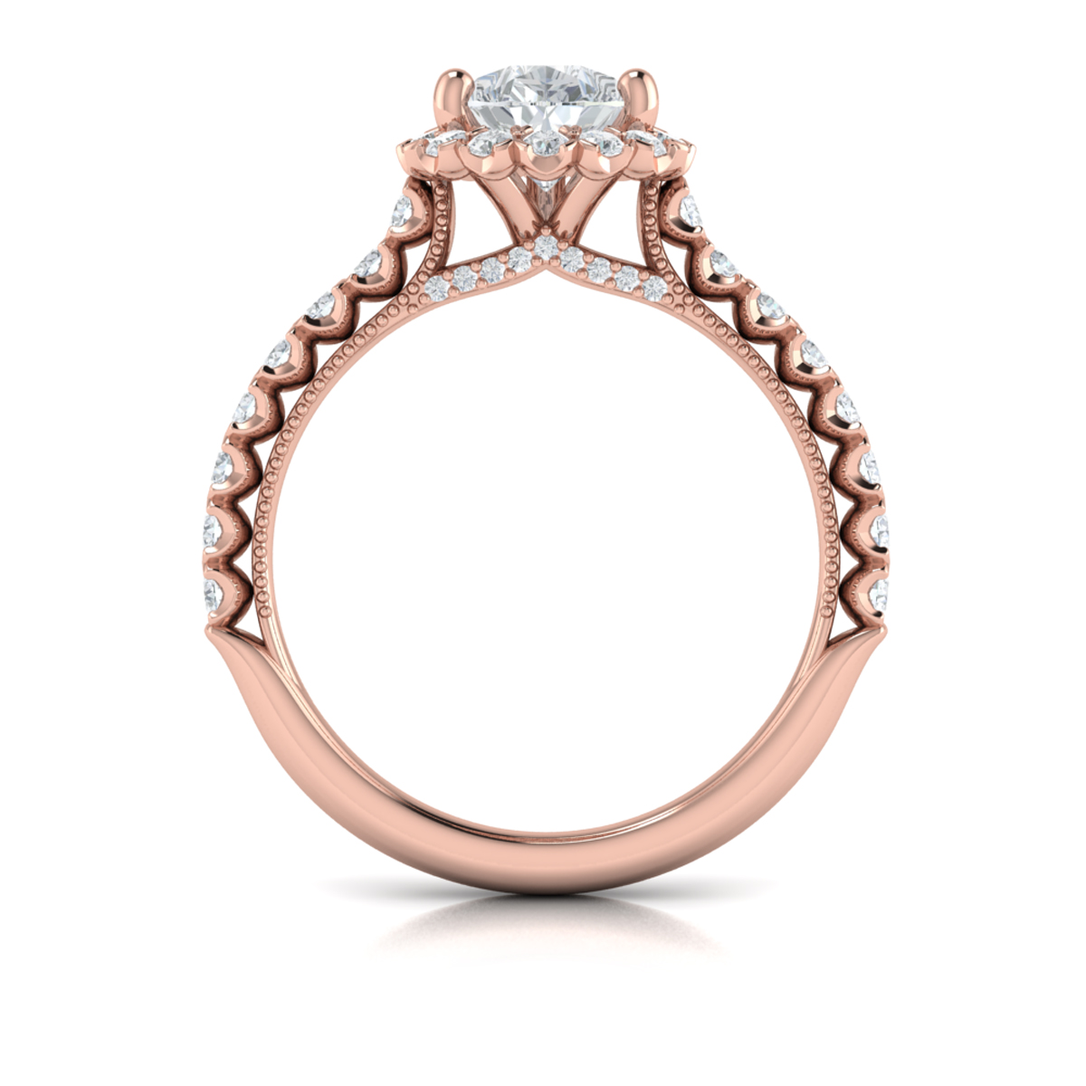 Timeless Pear Halo Engagement Ring