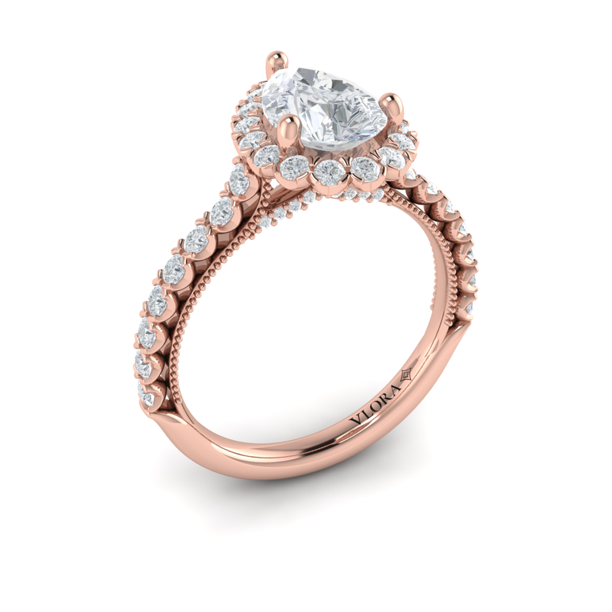 Timeless Pear Halo Engagement Ring
