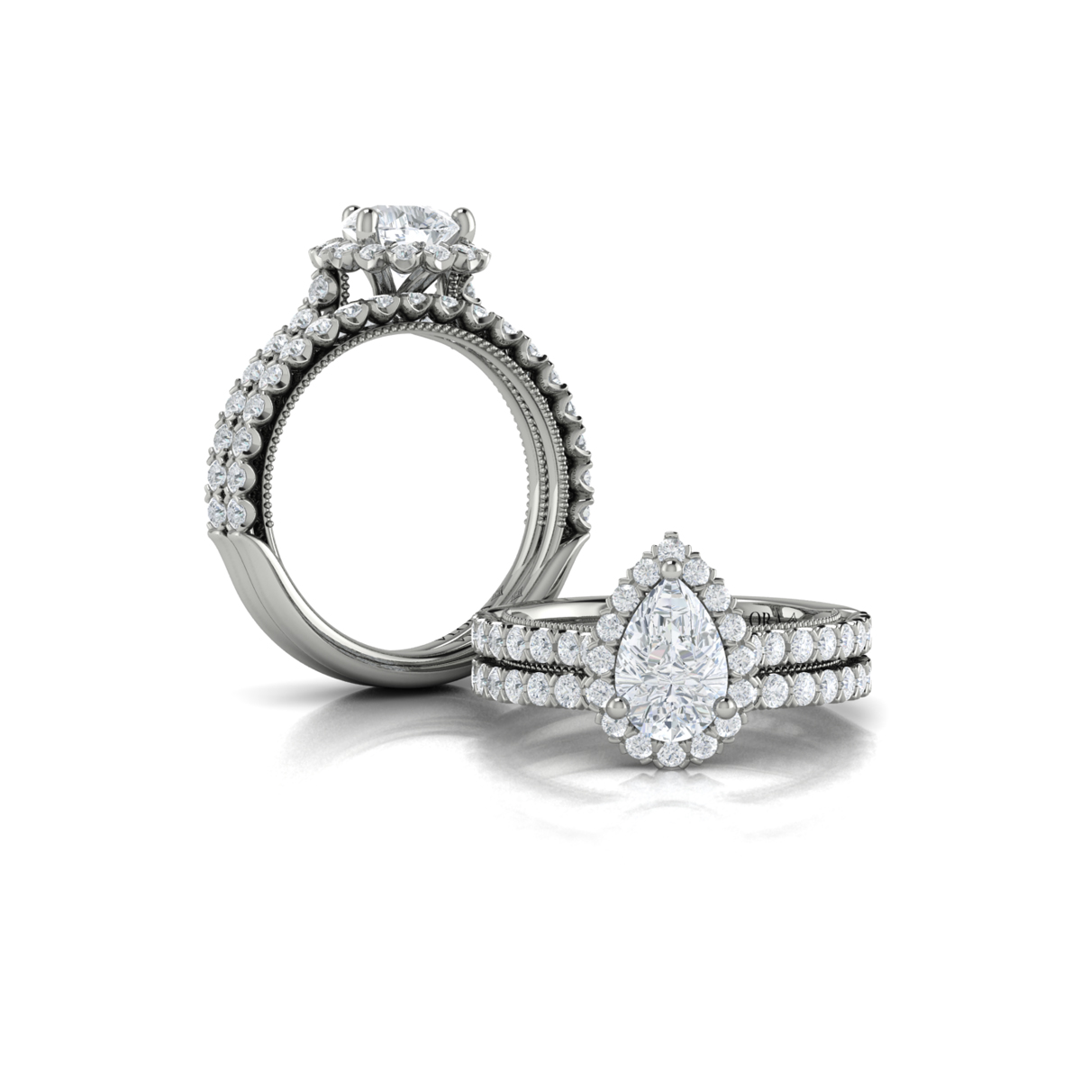 Timeless Pear Halo Engagement Ring