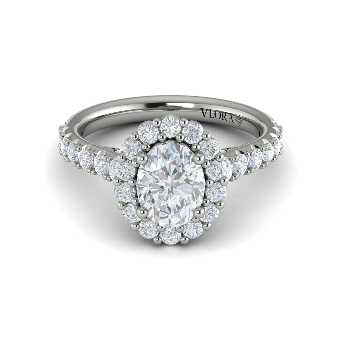 Bloom Halo Oval Engagement Ring