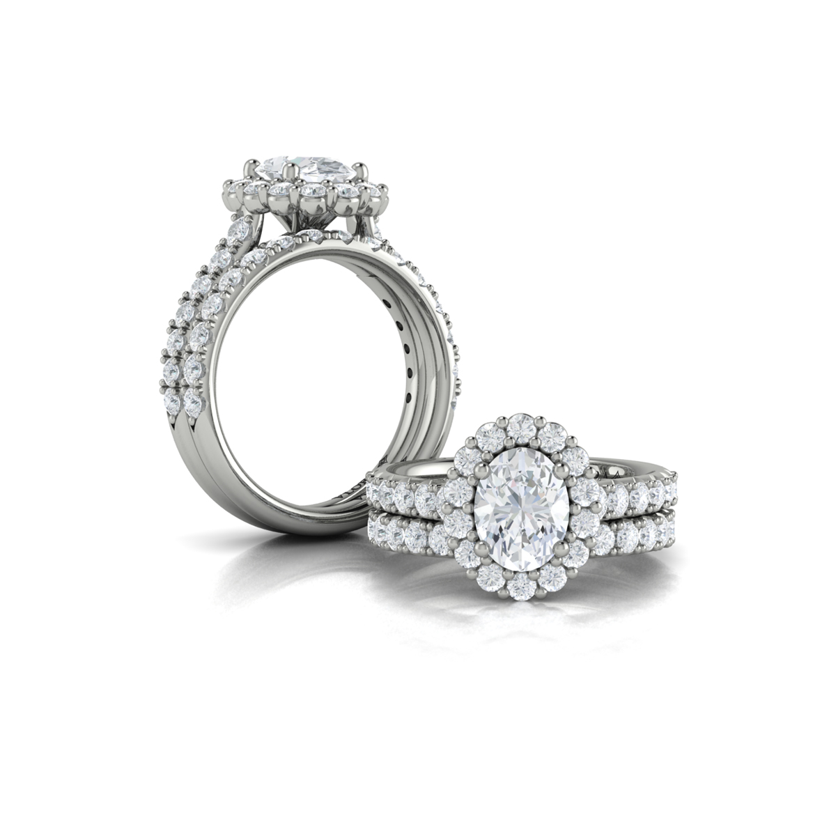 Bloom Halo Oval Engagement Ring
