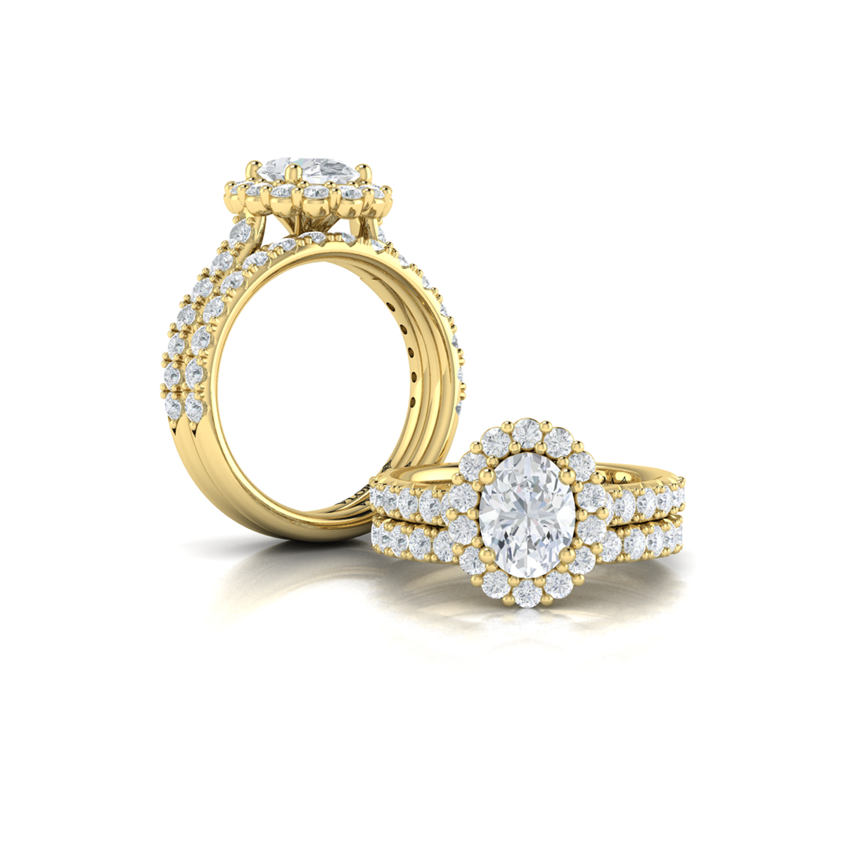 Bloom Halo Oval Engagement Ring