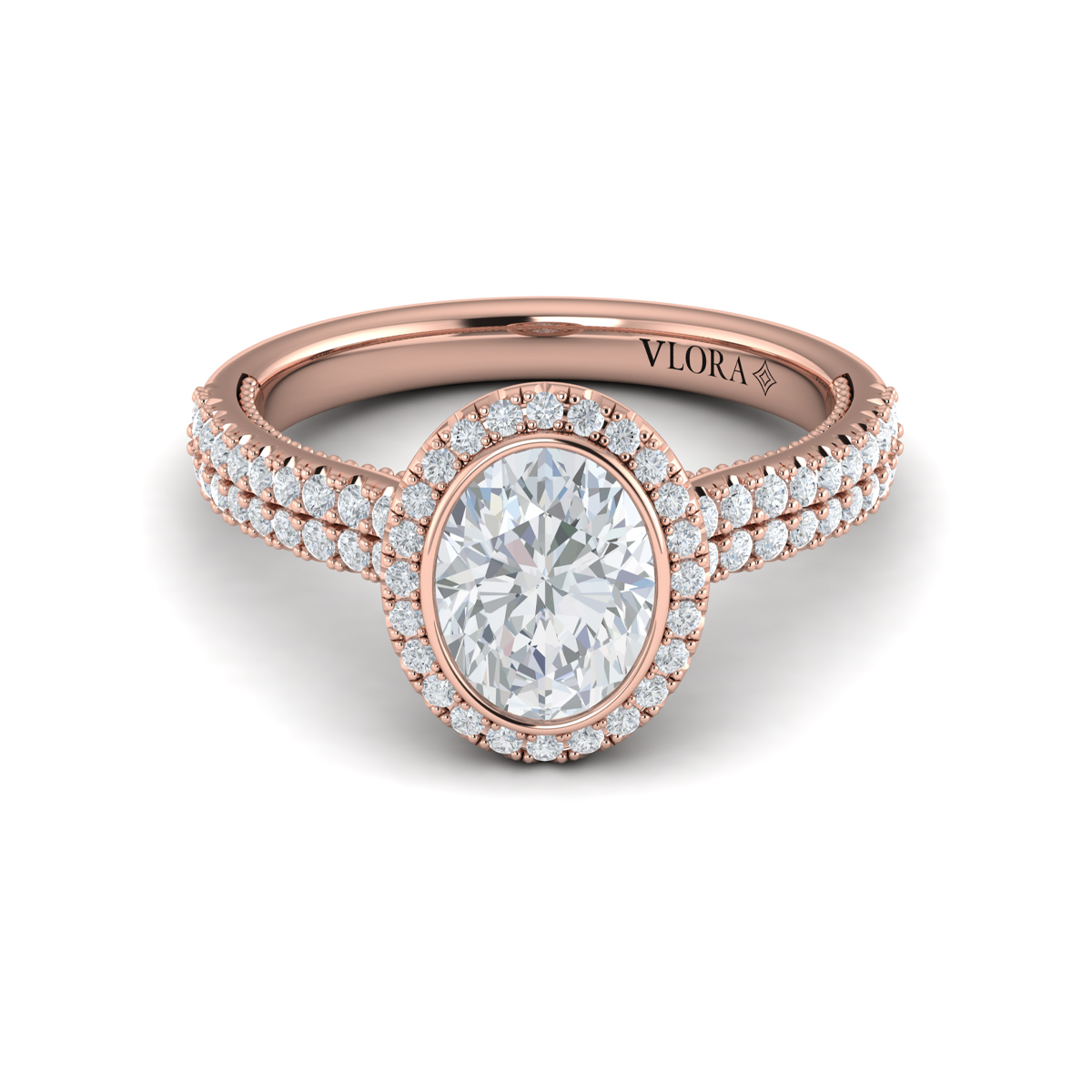 Regal Halo Oval Engagement Ring