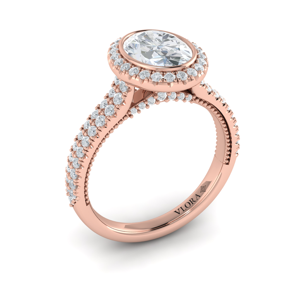 Regal Halo Oval Engagement Ring