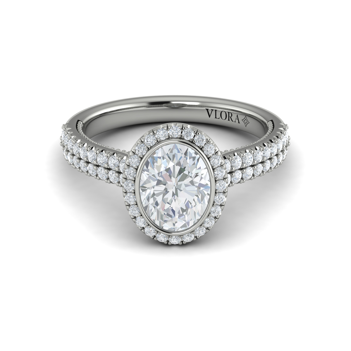 Regal Halo Oval Engagement Ring