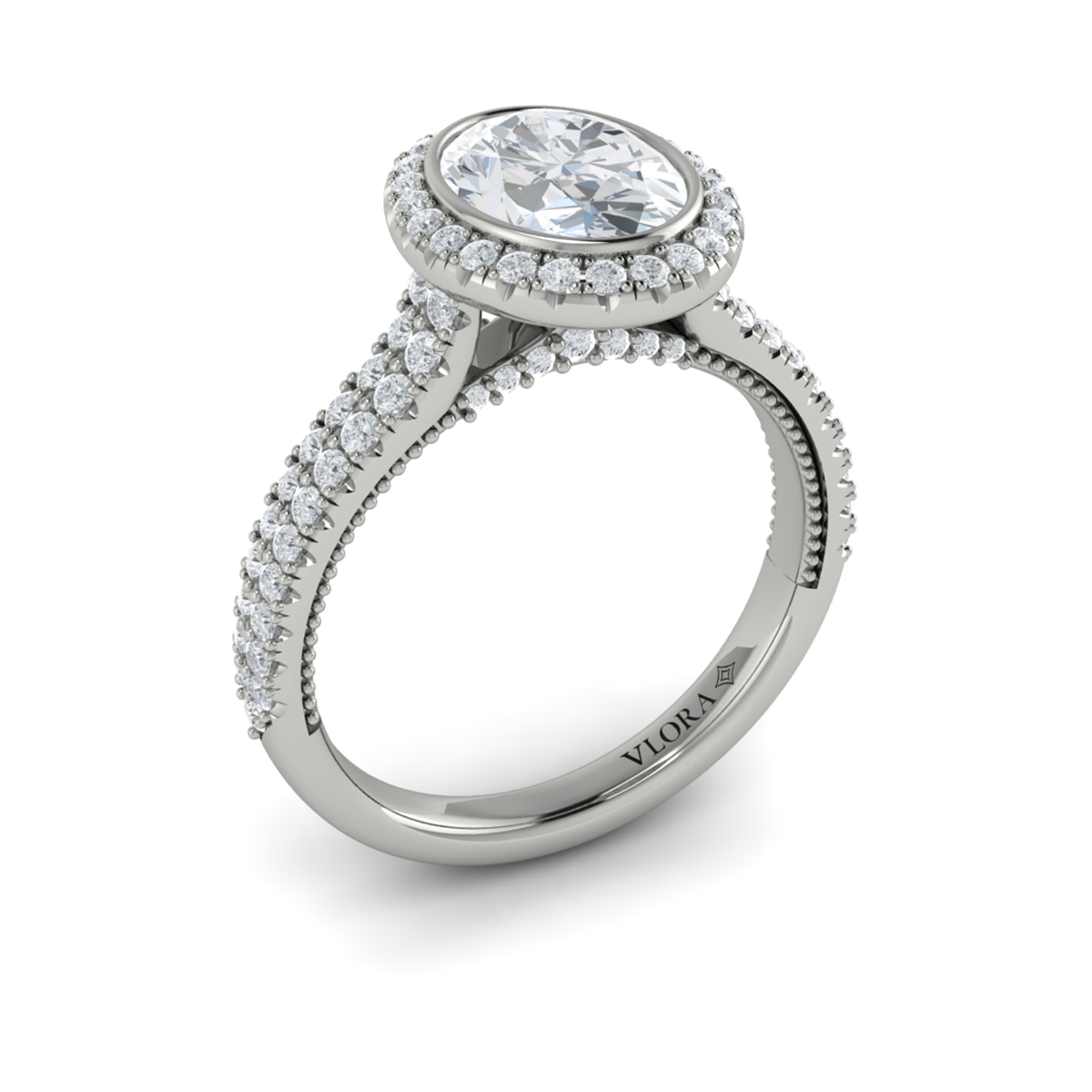 Regal Halo Oval Engagement Ring