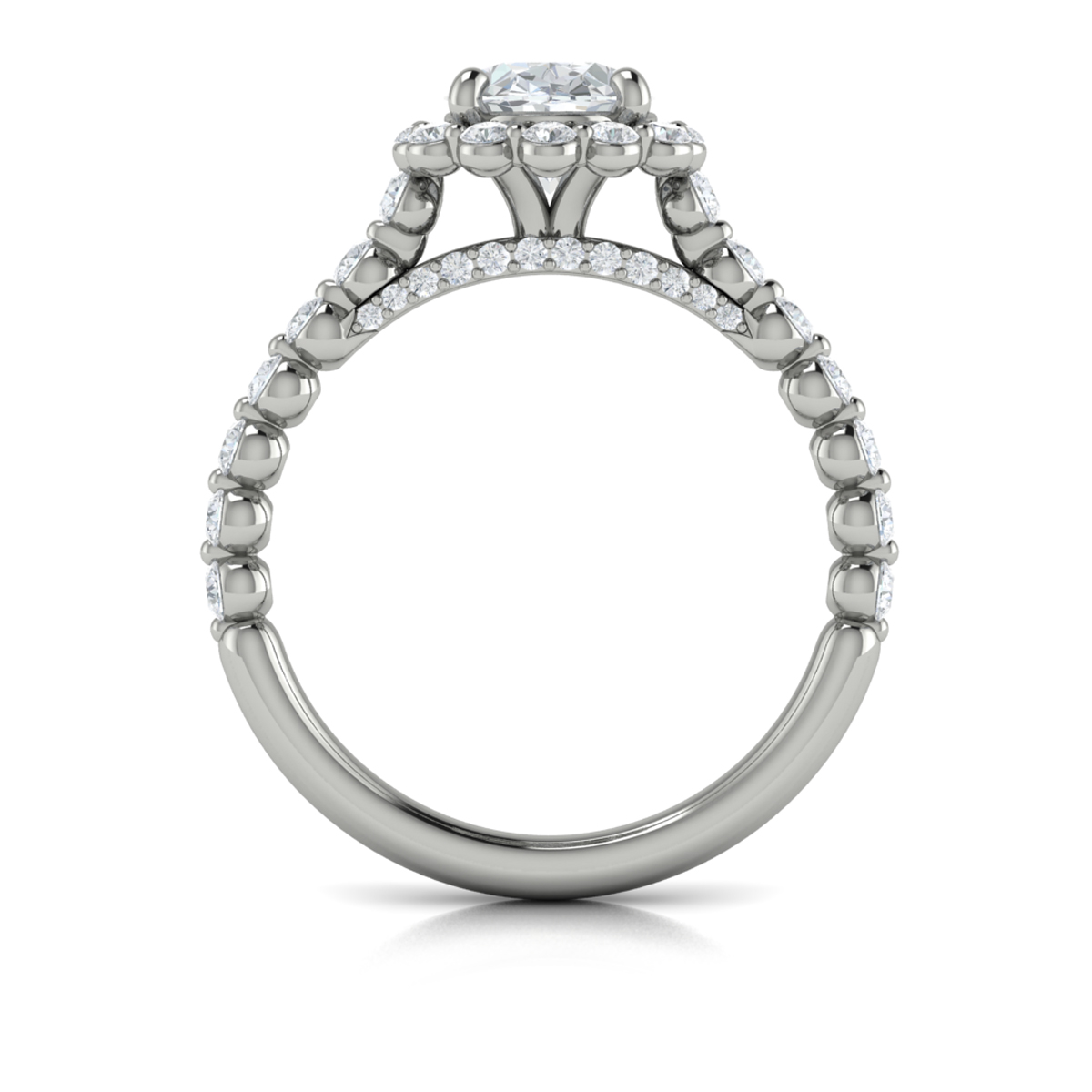Floating Halo Oval Engagement Ring