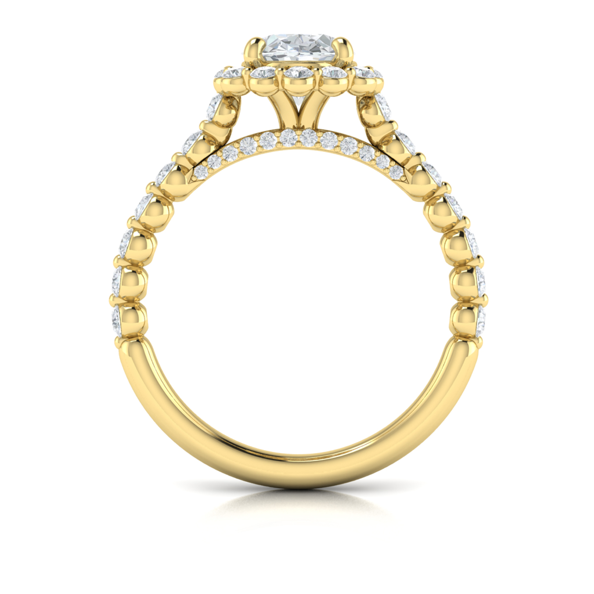 Floating Halo Oval Engagement Ring