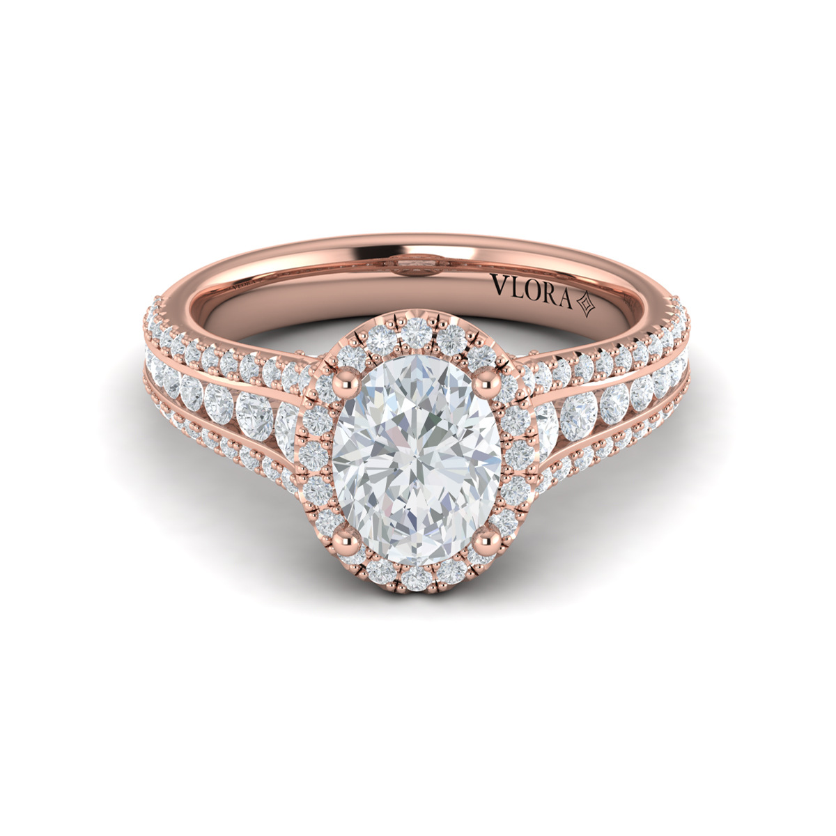 Opulent Oval Halo Engagement Ring
